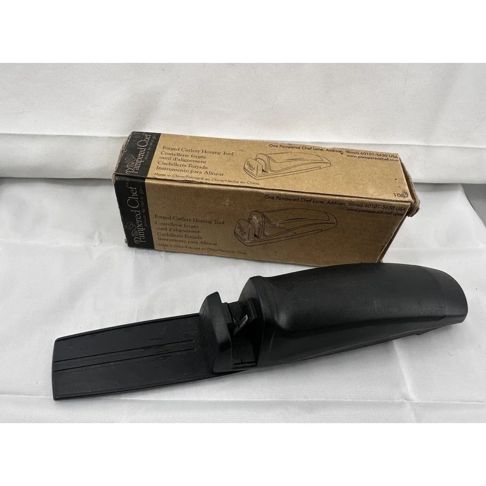 PAMPERED CHEF Forged Cutlery Honing Tool For Knives #1057 Right or Left Hand EUC